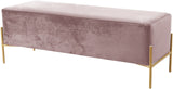 Isla Plush Upholstered Contemporary Bench with Gold Legs - Chic Accent for Bedroom or Dressing Room