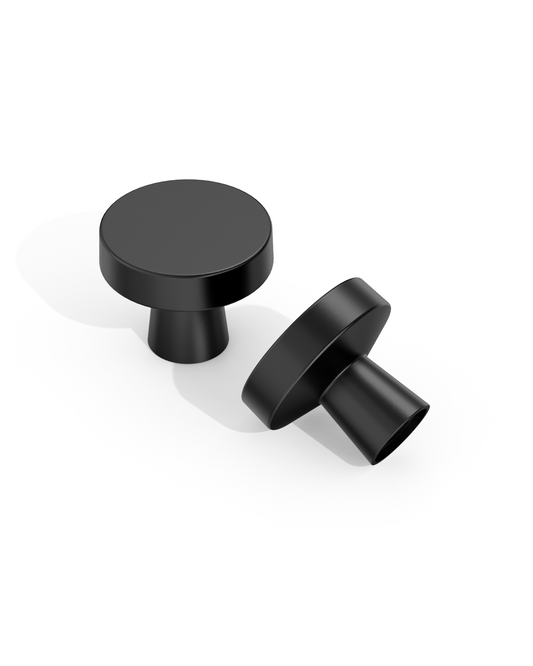 DESIGN1452 Matte Black Cabinet Knobs – Single Hole Drawer Pulls for Kitchen Cabinets