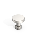 DESIGN1456 Solid Metal Modern Circular Knob for Kitchen & Bath | 1-1/6" , Brushed Brass