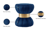 Vino Contemporary Ottoman Stool with Plush Upholstery and Elegant Gold Stainless Steel Accents