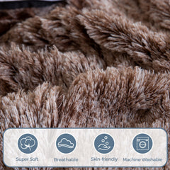 MAXYOYO Bean Bag Folding Floor Sofa Bed, Faux Fur Foam Filling Wall Couch Sleeper Chairs, Coffee