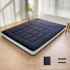 MAXYOYO Padded Japanese Floor Mattress, Black Foldable Roll Up Futon Mattress