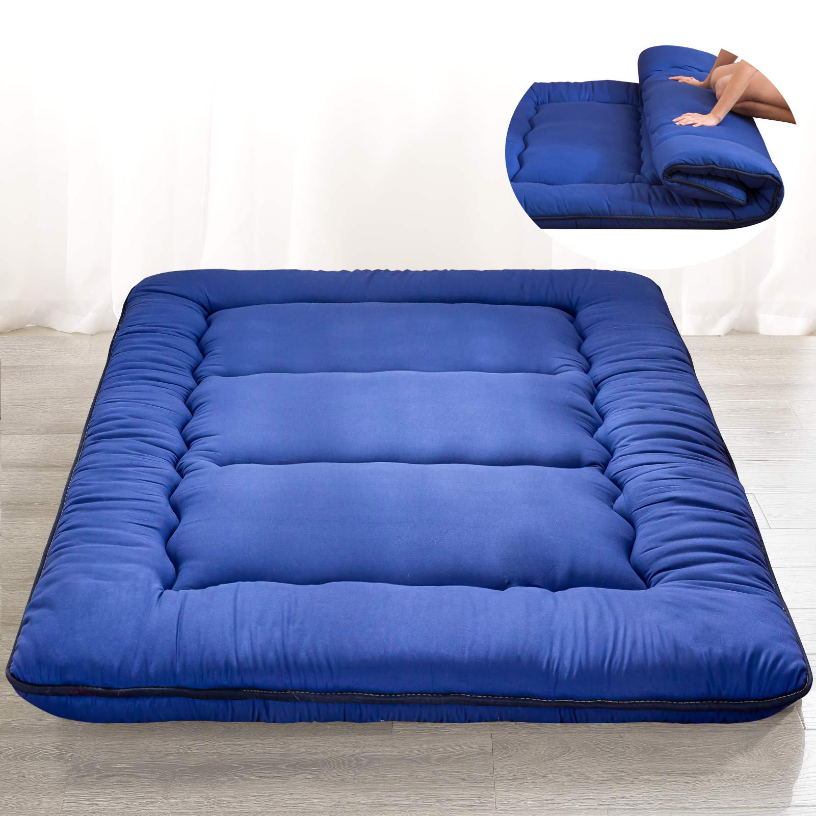 MAXYOYO Suitable For Living Room Futon Matrress, Guest Futon Mattress,Royal Blue