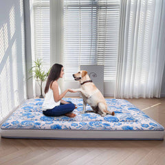 MAXYOYO Padded Japanese Floor Mattress,  Floral Printed Futon Mattress Folding Sleeping Pad