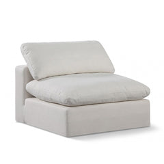 Comfy Linen Textured Fabric Armless Chair