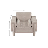 Madeline Chair - Stylish Chenille Upholstered Living Room Chair with Plush Padding & Bolster Pillows