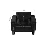 Madeline Chair - Stylish Chenille Upholstered Living Room Chair with Plush Padding & Bolster Pillows