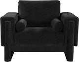 Madeline Chair - Stylish Chenille Upholstered Living Room Chair with Plush Padding & Bolster Pillows