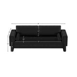 Madeline Sofa - Stylish Chenille Upholstered Living Room Sofa with Plush Padding & Bolster Pillows