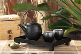 Giftset Sendai, cast iron, black, with 2 porcelain mugs