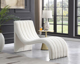 Orian Contemporary Chaise Lounge in Soft Faux Shearling with Deep Tufting for Ultimate Comfort