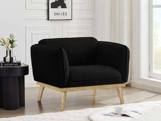 Nolita Mid-Century Modern Chair with Natural Solid Wood Base – Stylish Comfort for Any Space