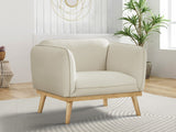Nolita Mid-Century Modern Chair with Natural Solid Wood Base – Stylish Comfort for Any Space