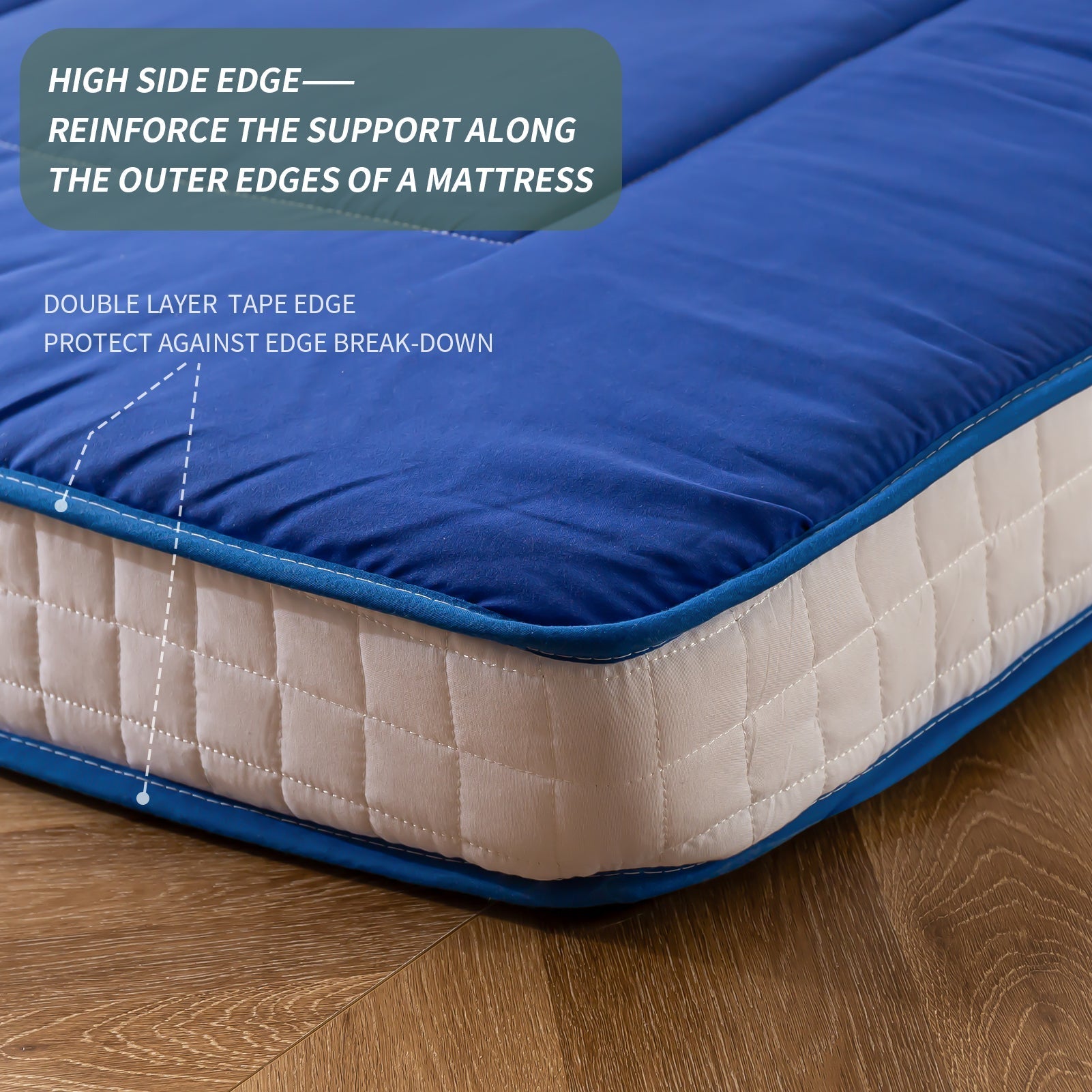 MAXYOYO Padded Japanese Floor Mattress, Royal Blue Futon Mattress Extra Thick Folding Sleeping Pad