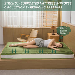 MAXYOYO Padded Japanese Floor Mattress, Green Foldable Roll Up Futon Mattress