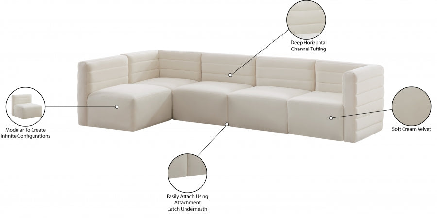 Quincy Velvet Modular Comfort Sectional