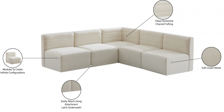 Quincy Velvet Modular Comfort Sectional