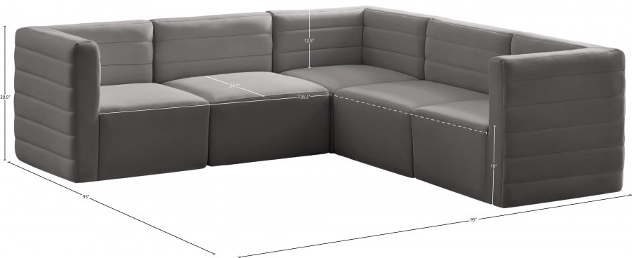 Quincy Velvet Modular Comfort Sectional