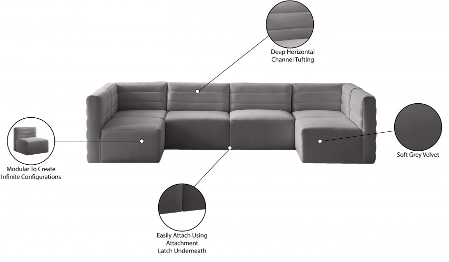 Quincy Velvet Modular Comfort Sectional