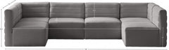 Quincy Velvet Modular Comfort Sectional