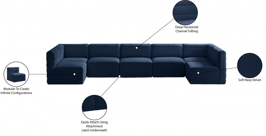 Quincy Velvet Modular Comfort Sectional