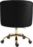 Arden Velvet Office Chair - Stylish Swivel Design with Gold Base and Luxurious Deep Button Tufting