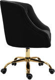 Arden Velvet Office Chair - Stylish Swivel Design with Gold Base and Luxurious Deep Button Tufting