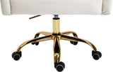 Arden Velvet Office Chair - Stylish Swivel Design with Gold Base and Luxurious Deep Button Tufting