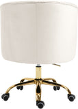 Arden Velvet Office Chair - Stylish Swivel Design with Gold Base and Luxurious Deep Button Tufting