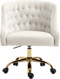 Arden Velvet Office Chair - Stylish Swivel Design with Gold Base and Luxurious Deep Button Tufting