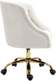 Arden Velvet Office Chair - Stylish Swivel Design with Gold Base and Luxurious Deep Button Tufting