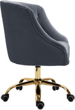Arden Velvet Office Chair - Stylish Swivel Design with Gold Base and Luxurious Deep Button Tufting