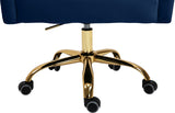 Arden Velvet Office Chair - Stylish Swivel Design with Gold Base and Luxurious Deep Button Tufting