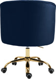 Arden Velvet Office Chair - Stylish Swivel Design with Gold Base and Luxurious Deep Button Tufting