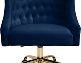 Arden Velvet Office Chair - Stylish Swivel Design with Gold Base and Luxurious Deep Button Tufting
