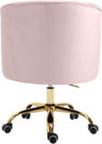 Arden Velvet Office Chair - Stylish Swivel Design with Gold Base and Luxurious Deep Button Tufting