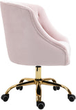Arden Velvet Office Chair - Stylish Swivel Design with Gold Base and Luxurious Deep Button Tufting