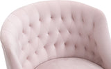 Arden Velvet Office Chair - Stylish Swivel Design with Gold Base and Luxurious Deep Button Tufting