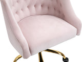 Arden Velvet Office Chair - Stylish Swivel Design with Gold Base and Luxurious Deep Button Tufting