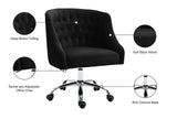 Arden Velvet Office Chair - Stylish Swivel Design with Gold Base and Luxurious Deep Button Tufting