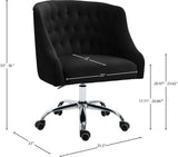 Arden Velvet Office Chair - Stylish Swivel Design with Gold Base and Luxurious Deep Button Tufting
