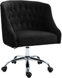 Arden Velvet Office Chair - Stylish Swivel Design with Gold Base and Luxurious Deep Button Tufting