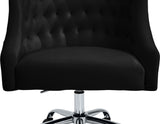 Arden Velvet Office Chair - Stylish Swivel Design with Gold Base and Luxurious Deep Button Tufting