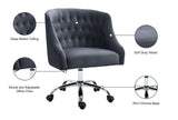 Arden Velvet Office Chair - Stylish Swivel Design with Gold Base and Luxurious Deep Button Tufting