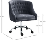 Arden Velvet Office Chair - Stylish Swivel Design with Gold Base and Luxurious Deep Button Tufting