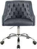 Arden Velvet Office Chair - Stylish Swivel Design with Gold Base and Luxurious Deep Button Tufting