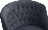 Arden Velvet Office Chair - Stylish Swivel Design with Gold Base and Luxurious Deep Button Tufting