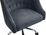 Arden Velvet Office Chair - Stylish Swivel Design with Gold Base and Luxurious Deep Button Tufting