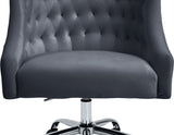 Arden Velvet Office Chair - Stylish Swivel Design with Gold Base and Luxurious Deep Button Tufting