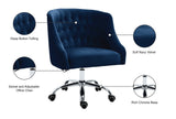 Arden Velvet Office Chair - Stylish Swivel Design with Gold Base and Luxurious Deep Button Tufting